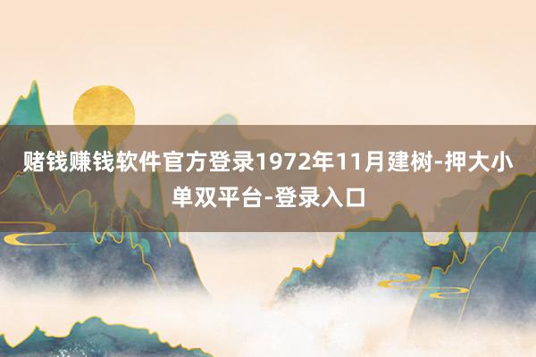 赌钱赚钱软件官方登录1972年11月建树-押大小单双平台-登录入口